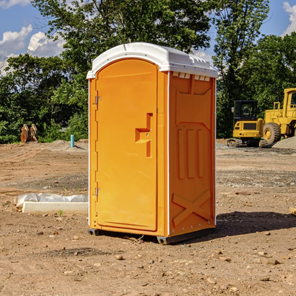 how often are the porta potties cleaned and serviced during a rental period in Bono